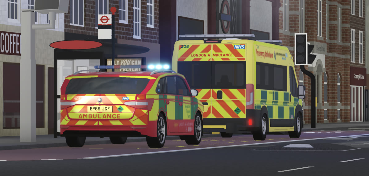 London Ambulance Service crew and vehicles in game