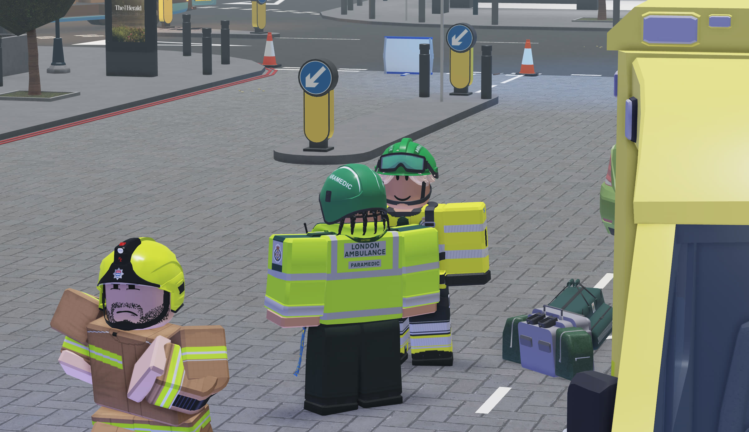 London Ambulance Service crew and vehicles in game